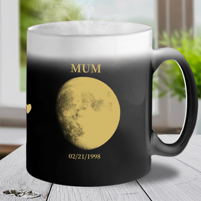 REAL Moon Phase - Color Changing Magic 3D Effect Printed Mug-For Mom,Mother's Day Gift