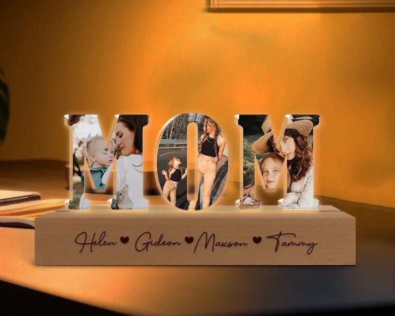 Personalized Photo Night Light, Gift for Mom, 3D Photo Night Lamp, Mom Birthday Gifts (Customized free)