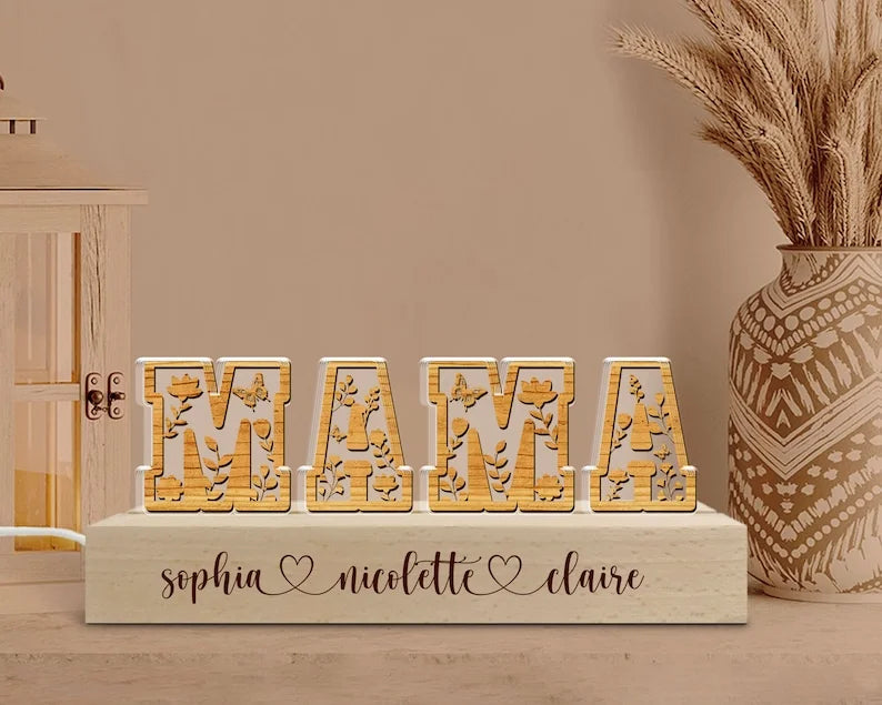 Personalized Mom Night Light, 3D Night Lamp, Mother's Day Gift Ideas (Customized free)