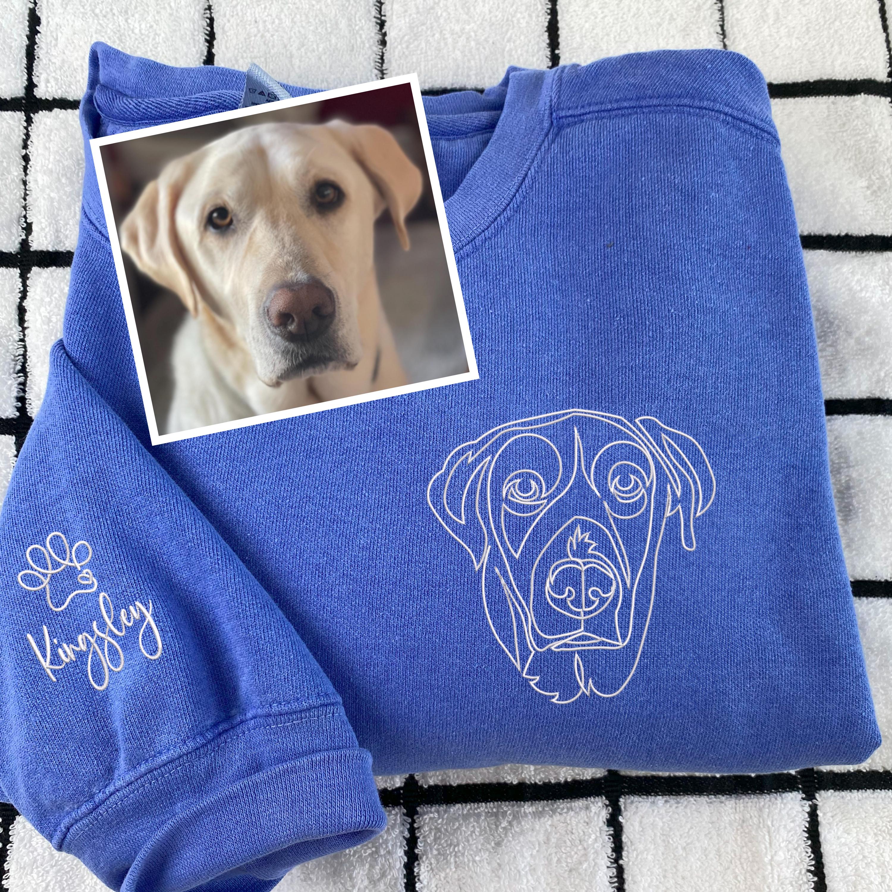 Custom Full Color/Outline Embroidered Pet Portrait Christmas Jumper Sweatshirt