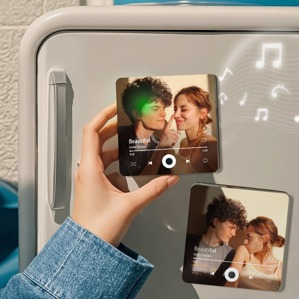 Personalized Custom Photo Music Fridge Magnet Can Play Songs and Adjust Volume, Gifts for Her