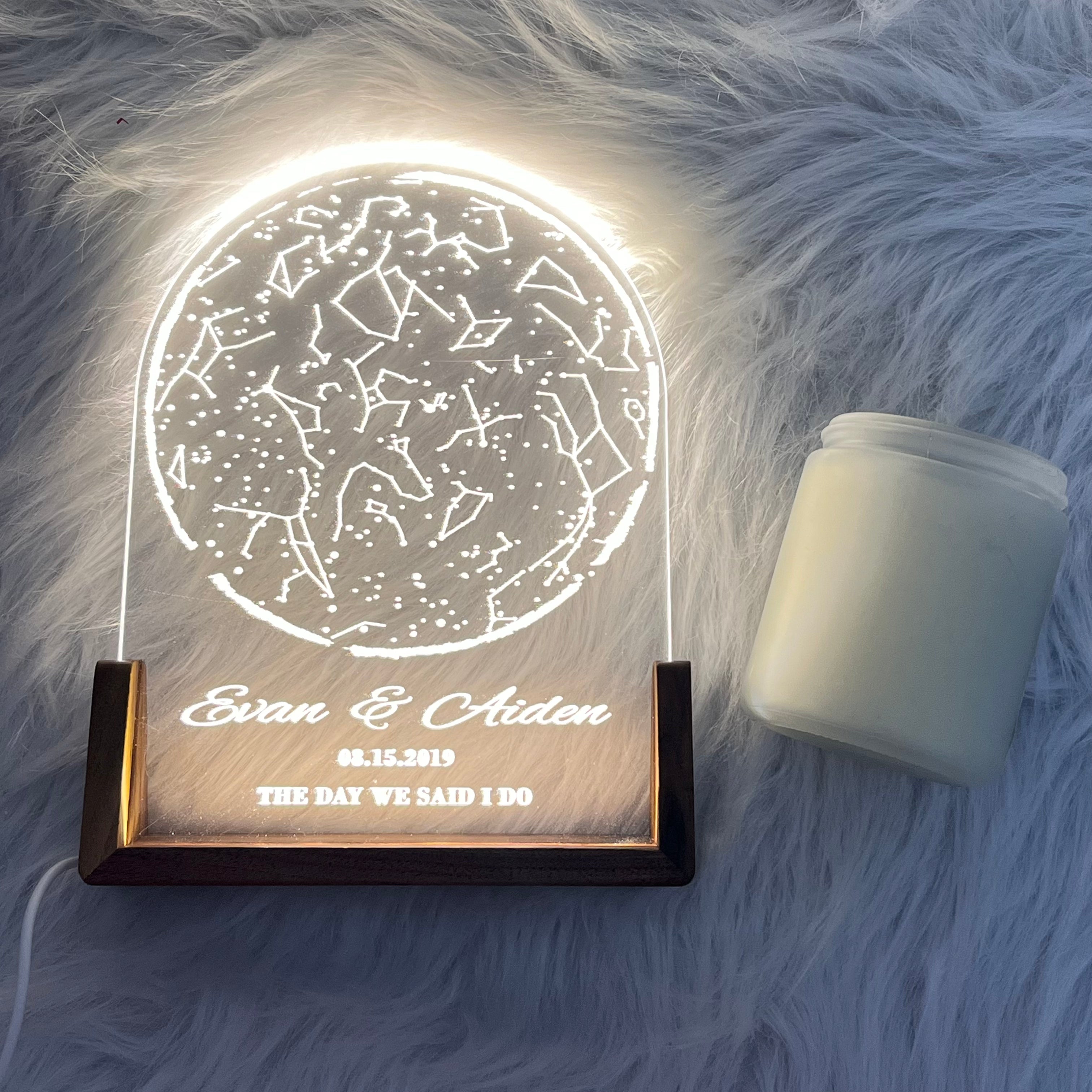 Custom Star Map Night Light By Date