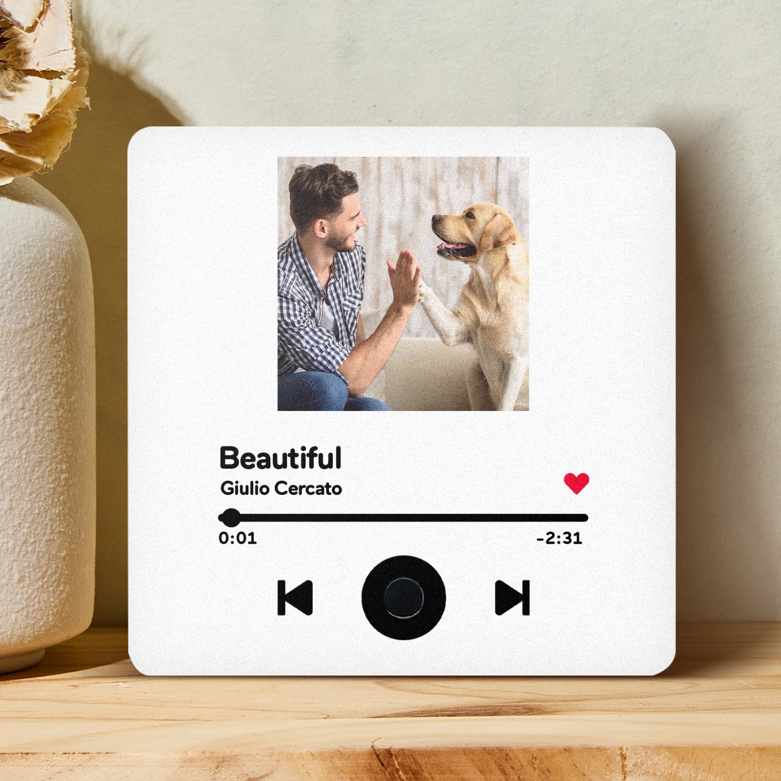 Personalized Custom Photo Music Fridge Magnet Can Play Songs and Adjust Volume, Gifts for Her