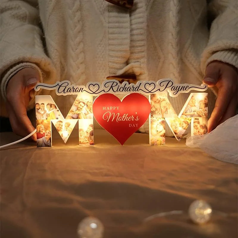 Personalized Photo Letter Night Light Acrylic Lamp Mother's Day Gift (Customized free)