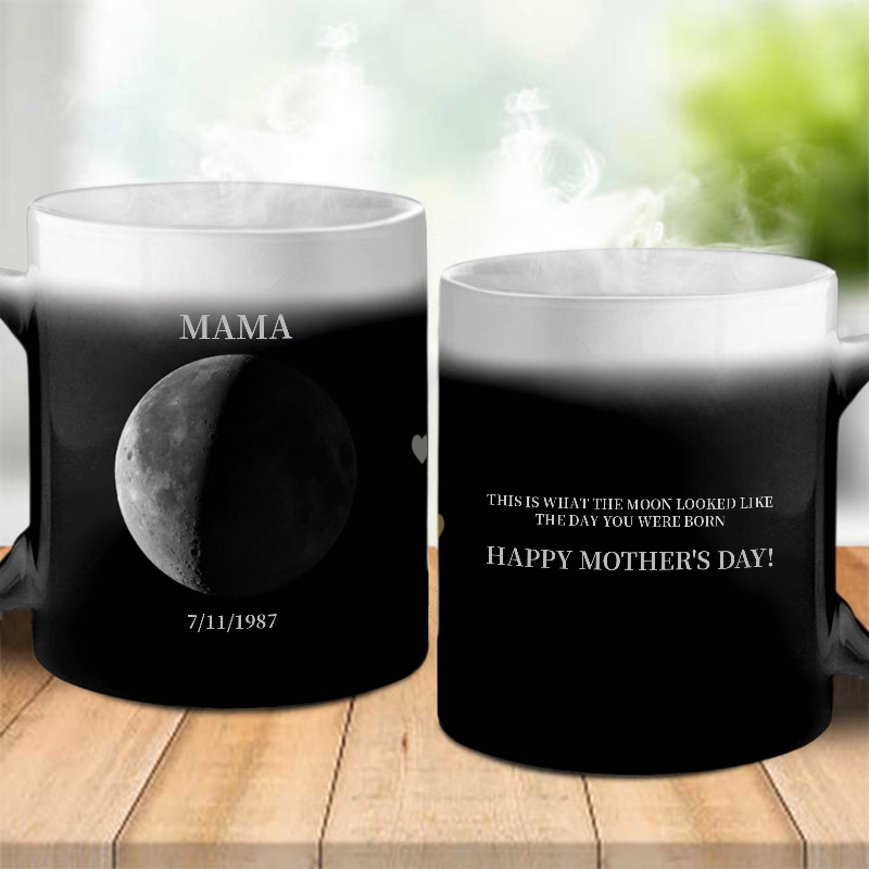 REAL Moon Phase - Color Changing Magic 3D Effect Printed Mug-For Mom,Mother's Day Gift