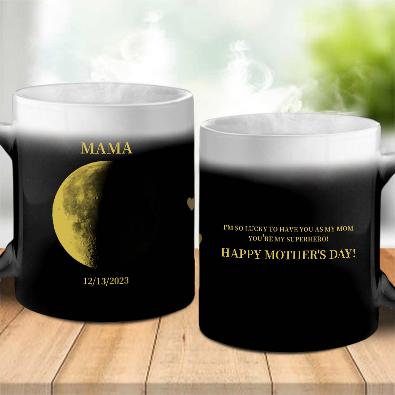 REAL Moon Phase - Color Changing Magic 3D Effect Printed Mug-For Mom,Mother's Day Gift