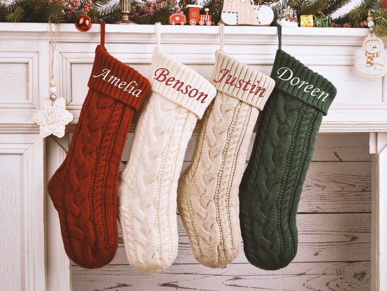 Personalized Embroidered Family Name Christmas Stockings