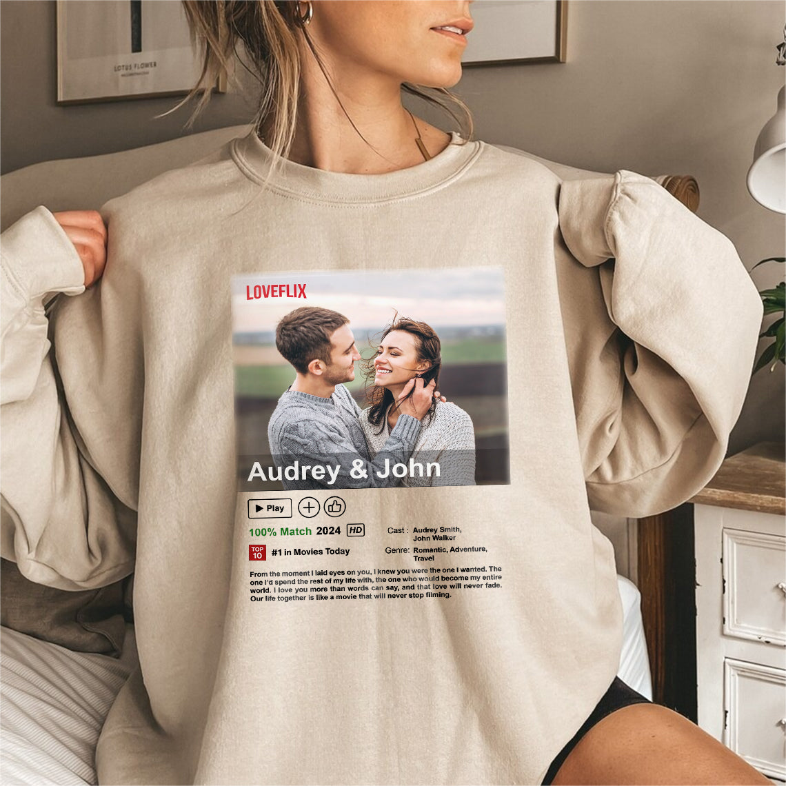 ⭐️Custom LOVEFLIX Movie Photo Shirt With Your Love Story