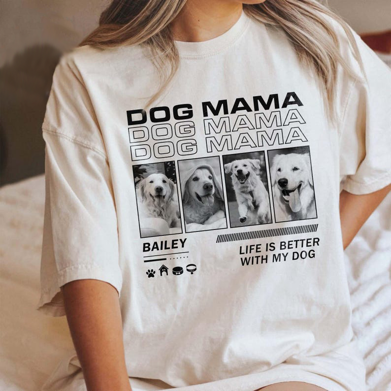 Custom Comfort Color Pet Photo Shirt, Dog Mom Shirt