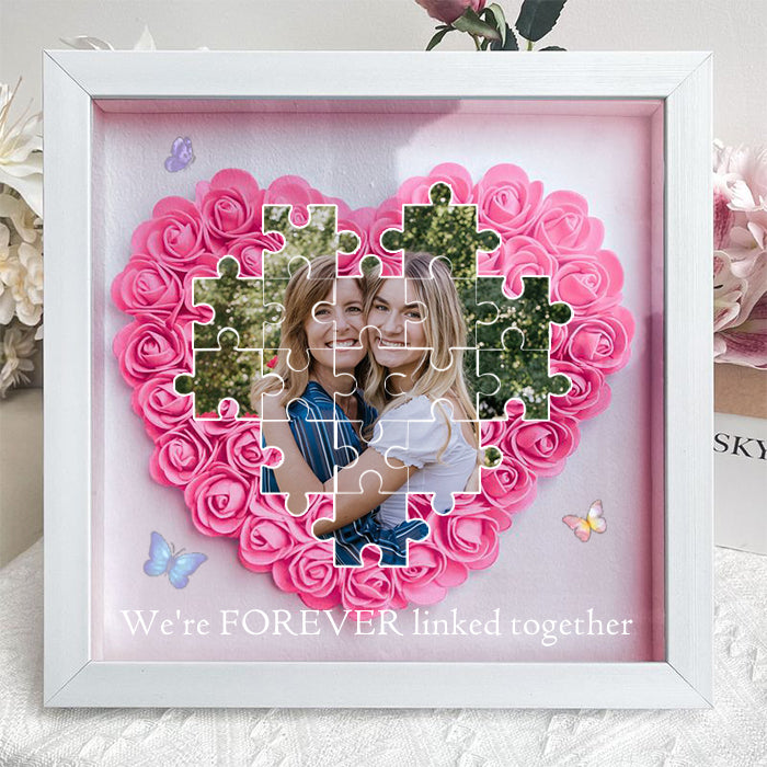 Personalized The Day You Became My Mother Puzzle Photo Flower Shadow Box