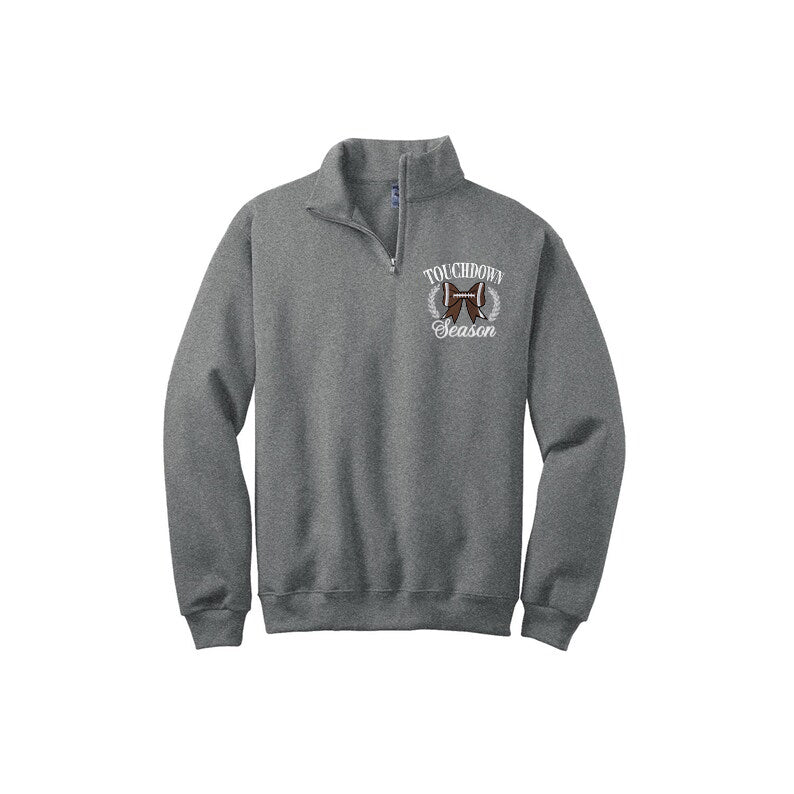 Embroidery Touch Down Season Football Quarterzips Sweatshirt