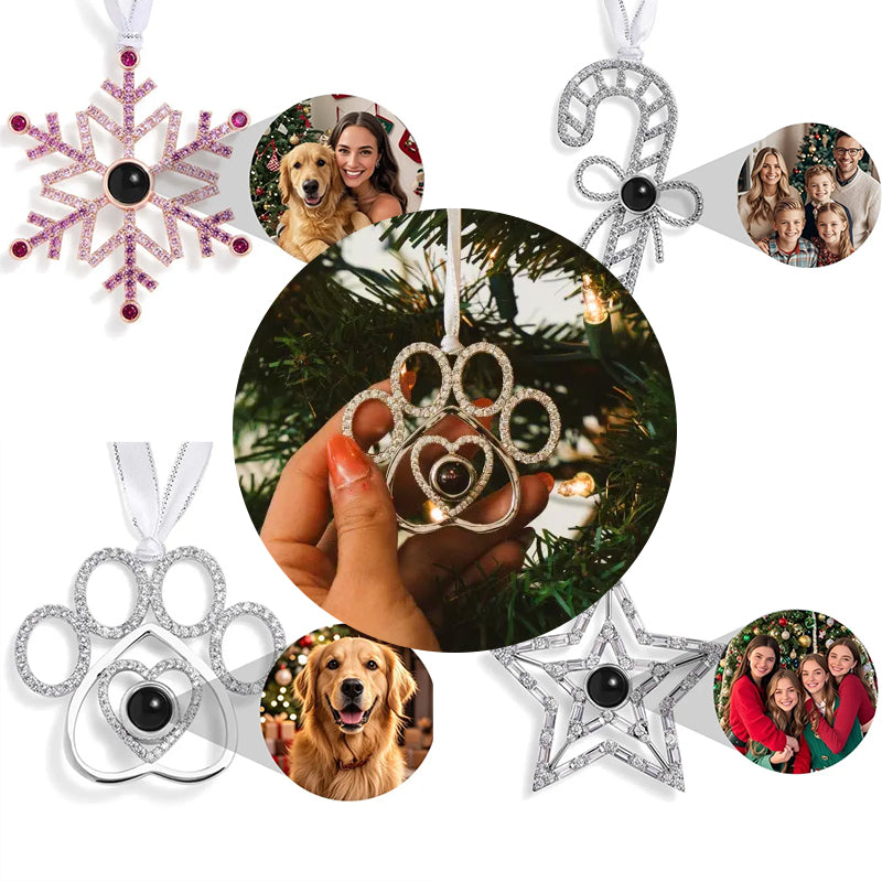 Personalized Pink Snowflake Photo Ornament Christmas Gifts