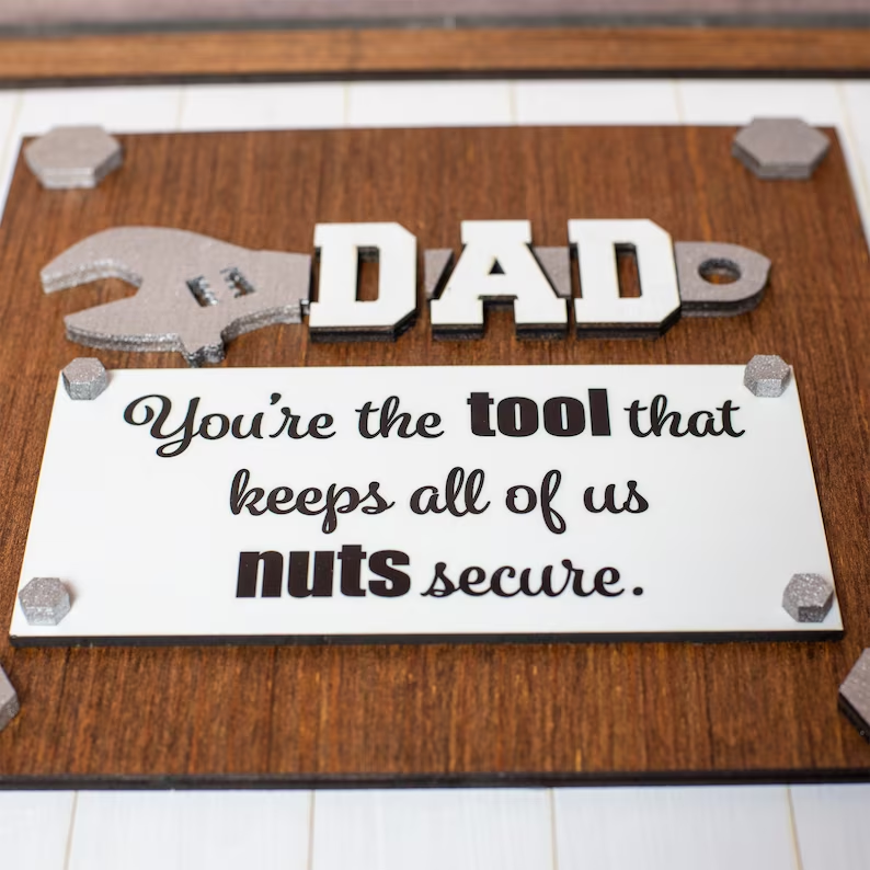 Funny Father's Day Sign | Personalized Father's Day Puzzle Sign | Humorous Custom Sign For Dad