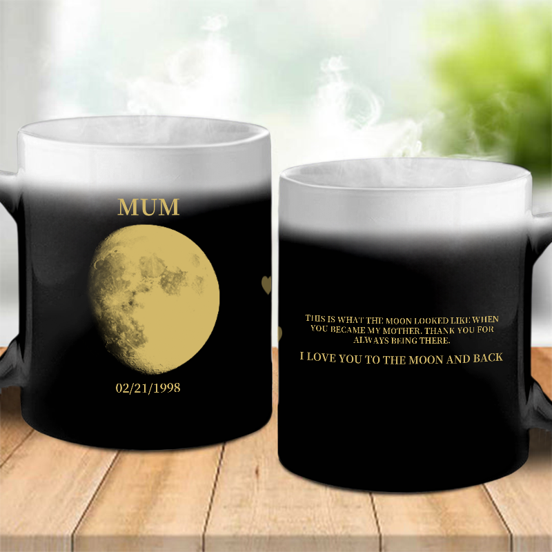 REAL Moon Phase - Color Changing Magic 3D Effect Printed Mug-For Mom,Mother's Day Gift