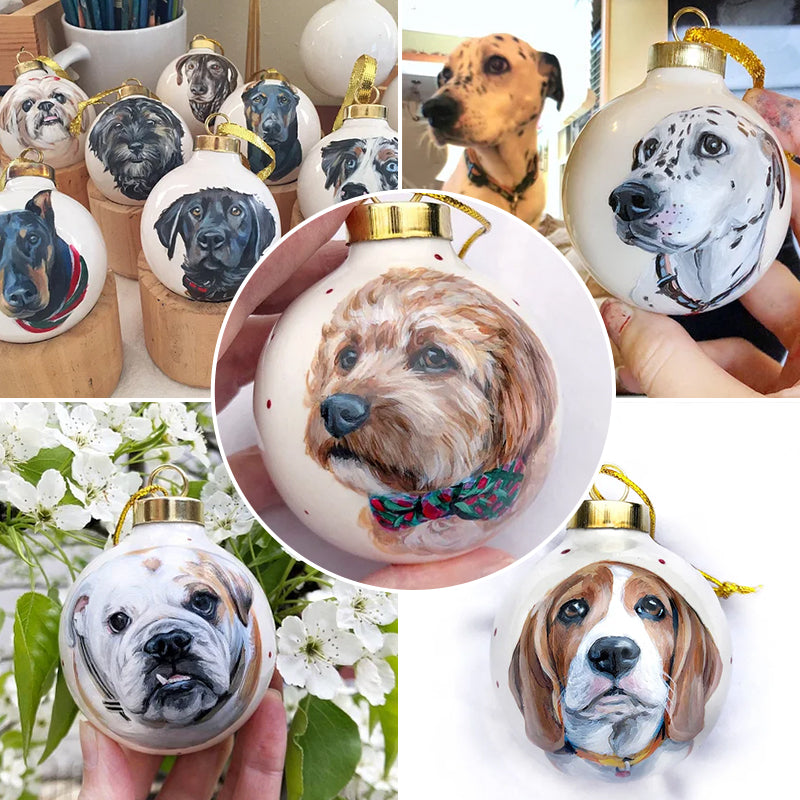 🎄Custom Pet Portrait Ceramic, Hand Painted from Your Photographs, Dog, Cat, Horse, Personalized Gift, Christmas Gift