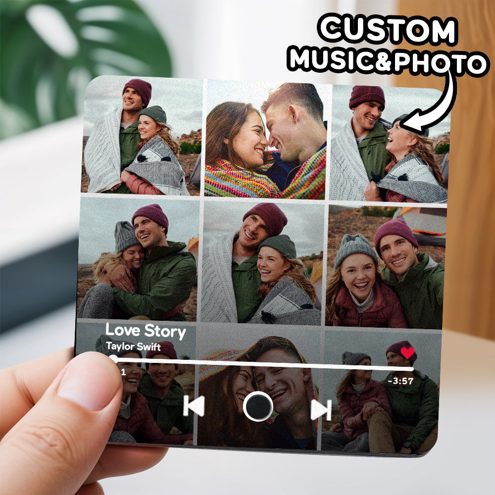 Personalized Custom Photo Music Fridge Magnet Can Play Songs and Adjust Volume, Gifts for Her