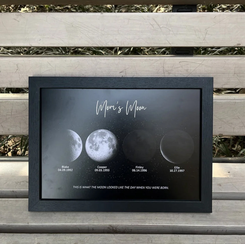 🎁Mother's Day Gift🌔Custom Moon Night Sky Print Family Gift (Customized free)