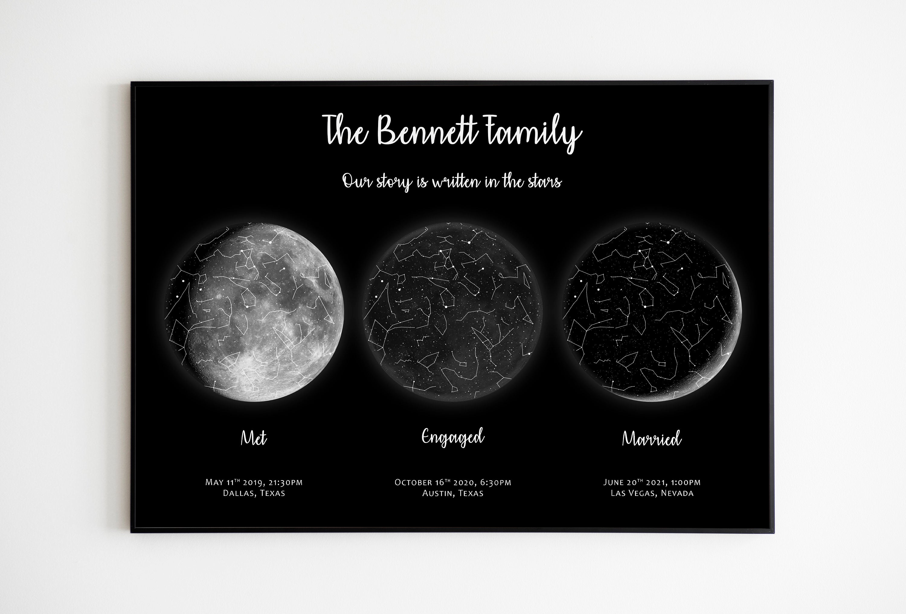 🎁Mother's Day Gift🌔Custom Moon Night Sky Print Family Gift (Customized free)