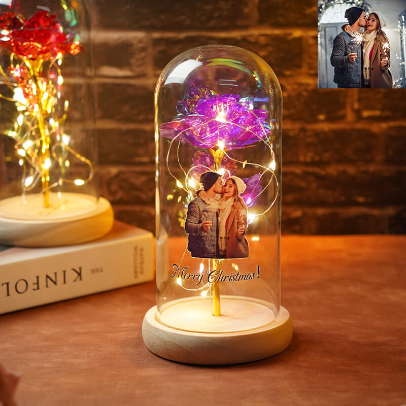 Customized Photo Preserved Flower Night Light