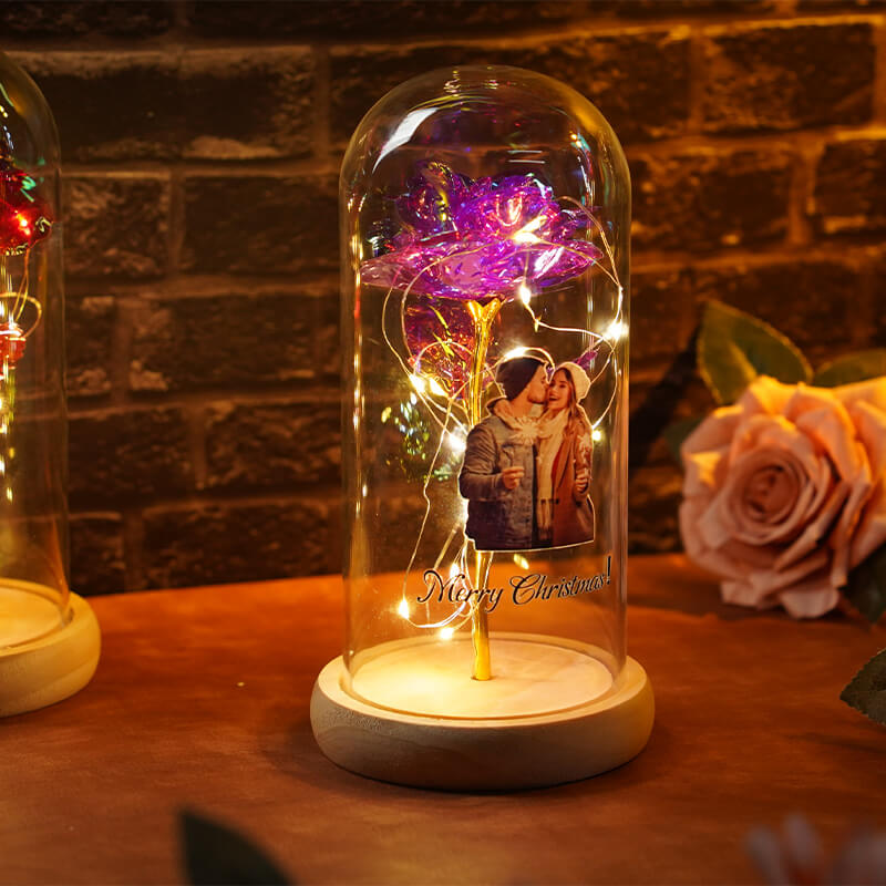 Customized Photo Preserved Flower Night Light