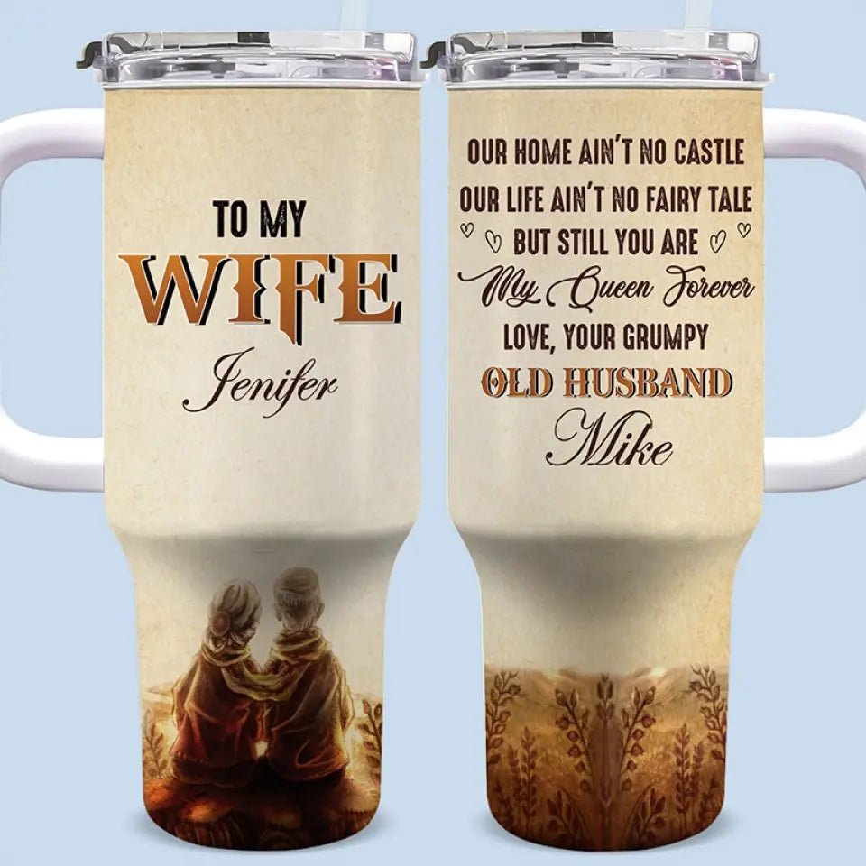 You Are My One True Love - Couple Personalized Custom 40 Oz Stainless Steel Tumbler With Handle