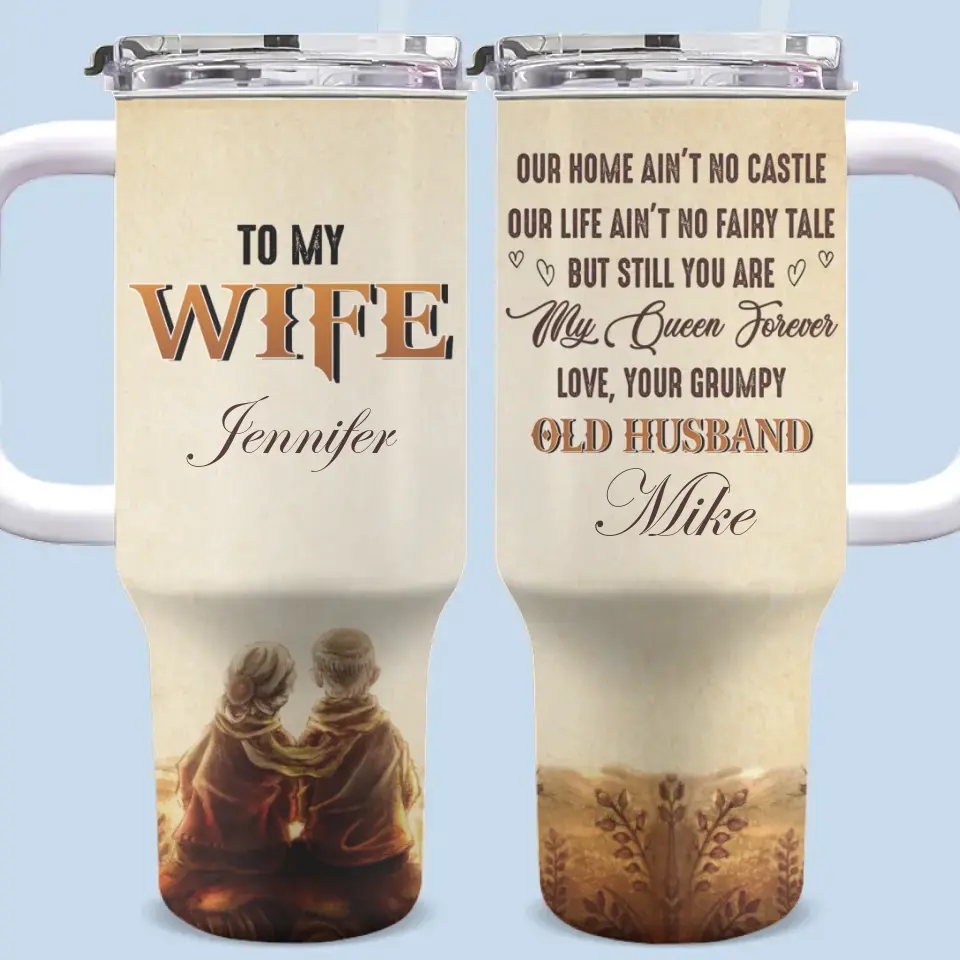 You Are My One True Love - Couple Personalized Custom 40 Oz Stainless Steel Tumbler With Handle