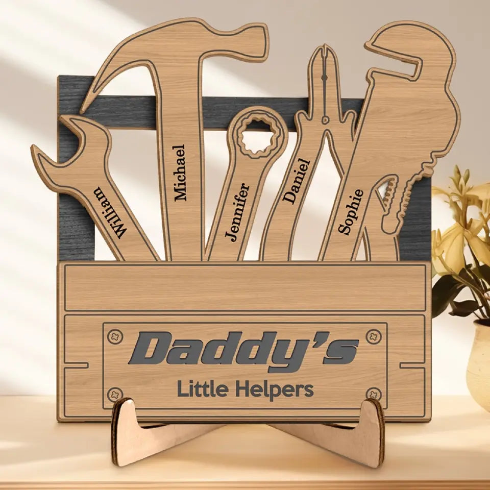 I'm Daddy's Little Helper - Family Personalized Custom Wooden Plaque - Father's Day Gifts