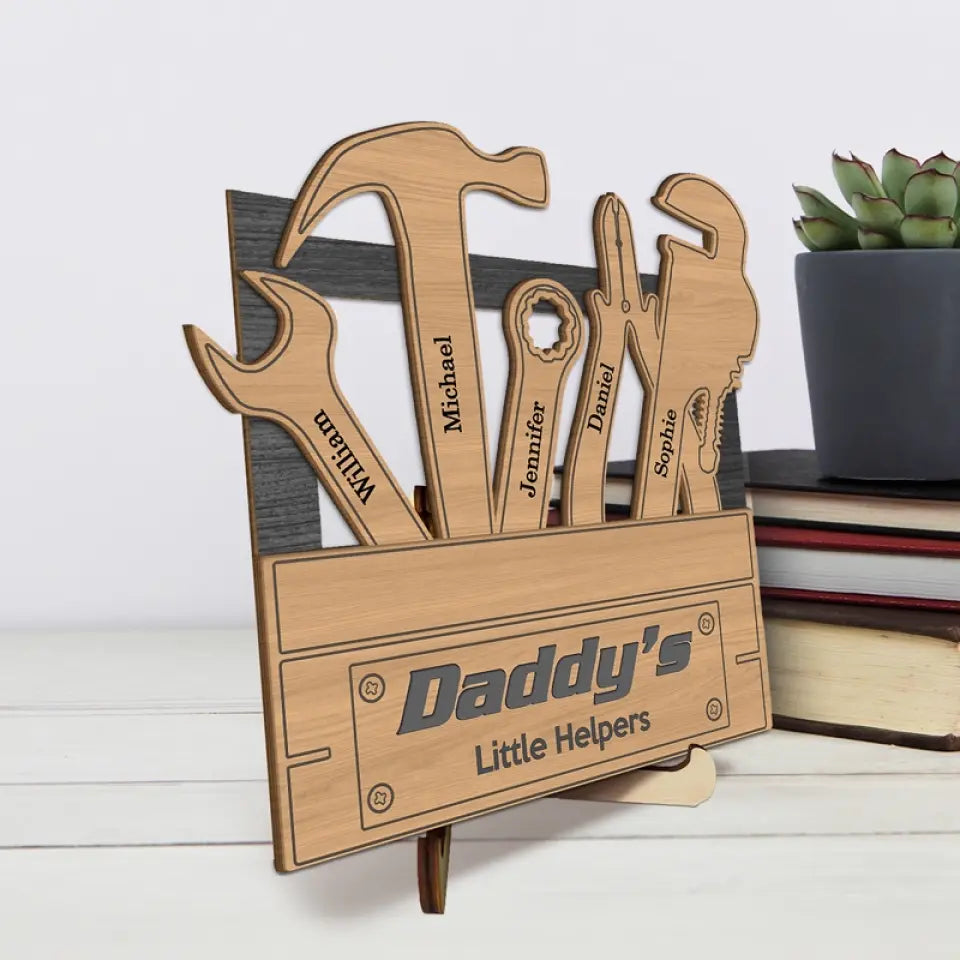 I'm Daddy's Little Helper - Family Personalized Custom Wooden Plaque - Father's Day Gifts