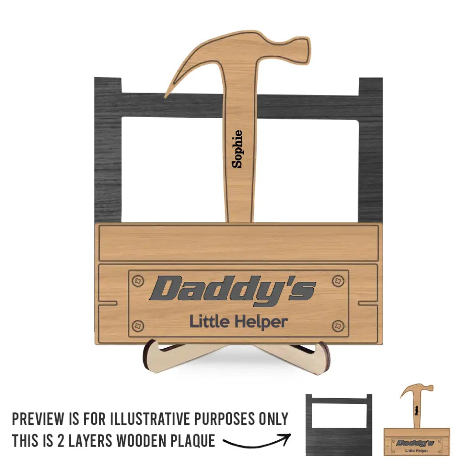 I'm Daddy's Little Helper - Family Personalized Custom Wooden Plaque - Father's Day Gifts