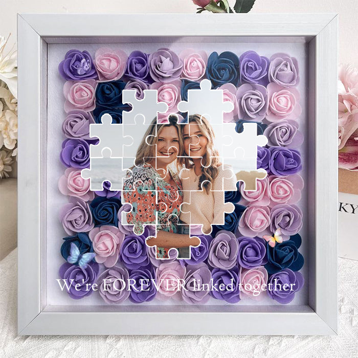 Personalized The Day You Became My Mother Puzzle Photo Flower Shadow Box