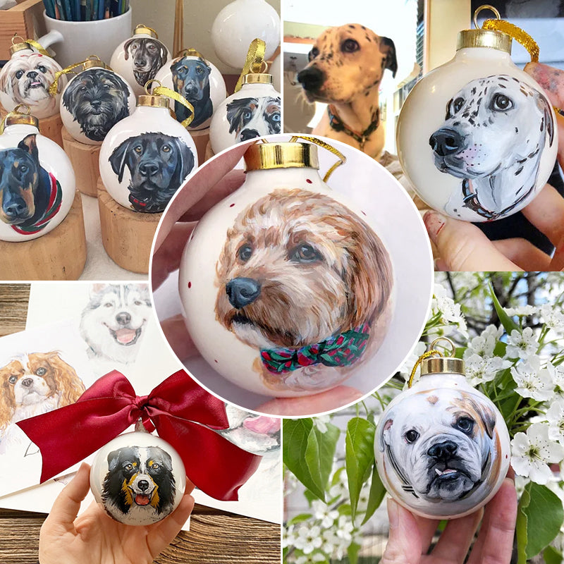 🎄Custom Pet Portrait Ceramic, Hand Painted from Your Photographs, Dog, Cat, Horse, Personalized Gift, Christmas Gift