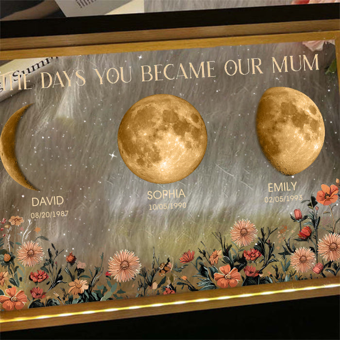 Personalized The Days You Became Our Mum Moon Phase Lightbox⭐️