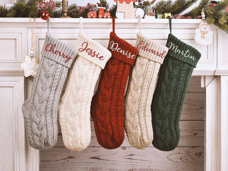 Personalized Embroidered Family Name Christmas Stockings