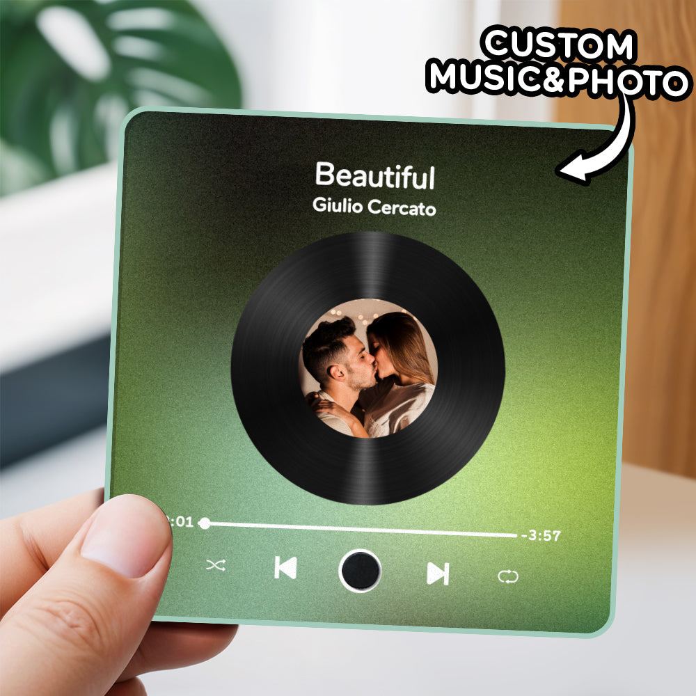 Personalized Custom Photo Music Fridge Magnet Can Play Songs and Adjust Volume, Gifts for Her