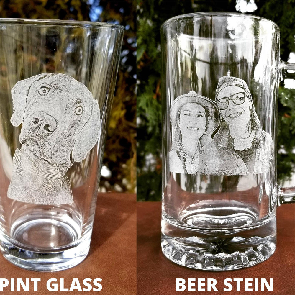 Etched Picture Rocks Glass Father's Day Personalized Whiskey Glass