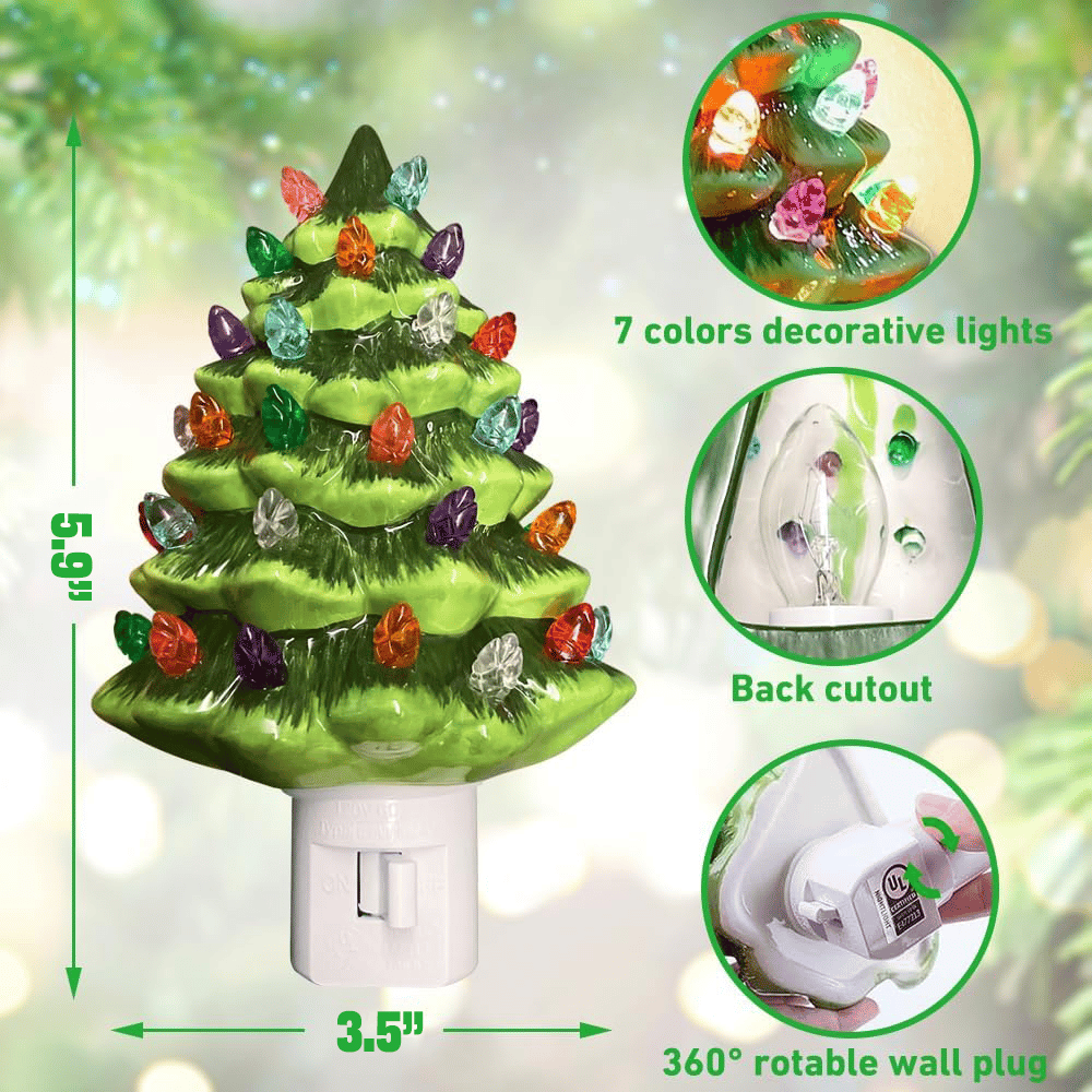 🎅Christmas Hot Sale-🎄Christmas Ceramic Tree Night Light✨