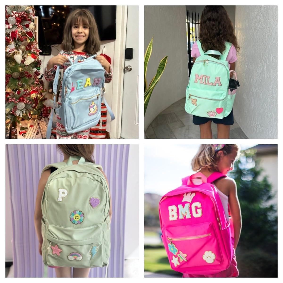 Personalized Back To School Kids Backpack With Name Patch Nylon School Gifts for Toddles Students