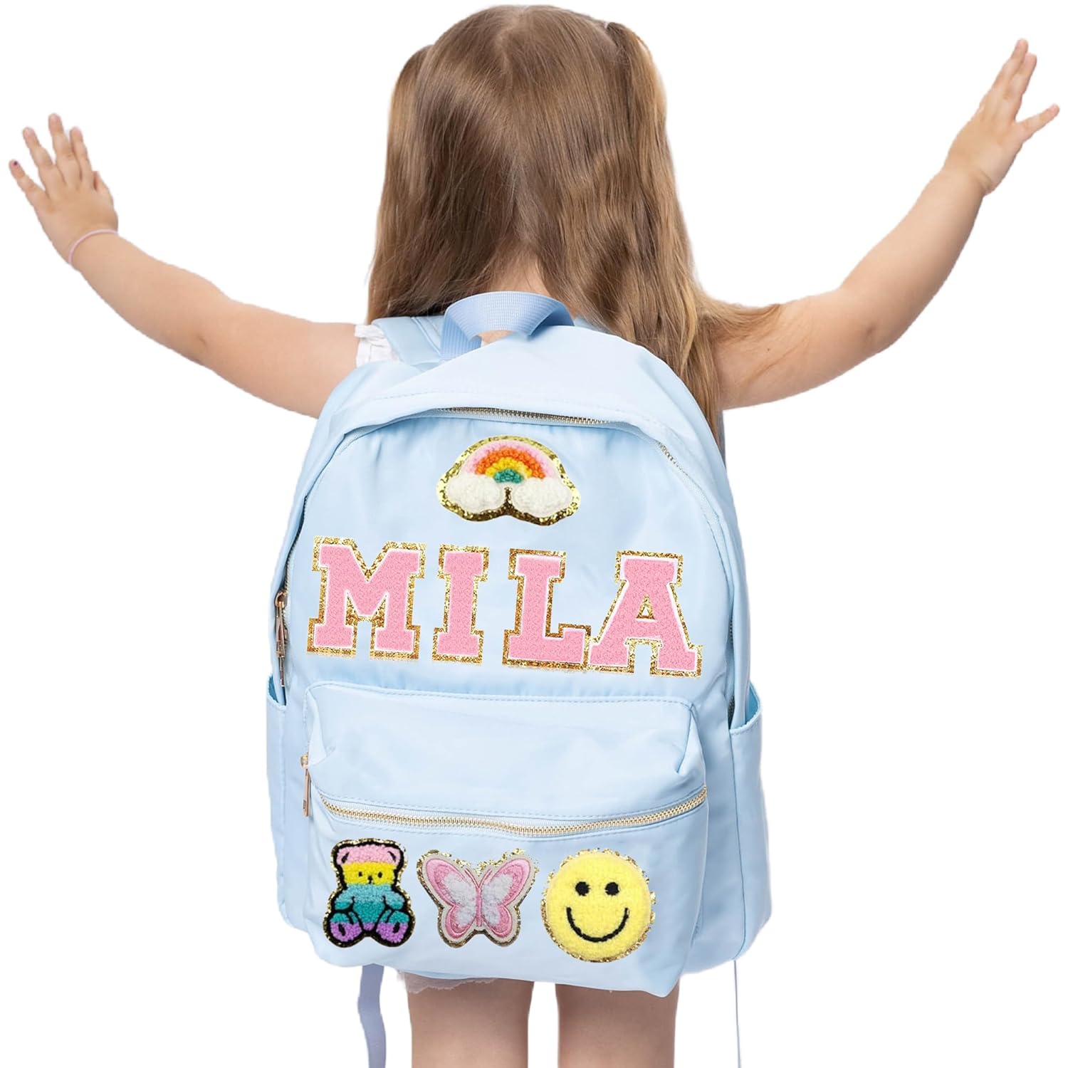 Personalized Back To School Kids Backpack With Name Patch Nylon School Gifts for Toddles Students