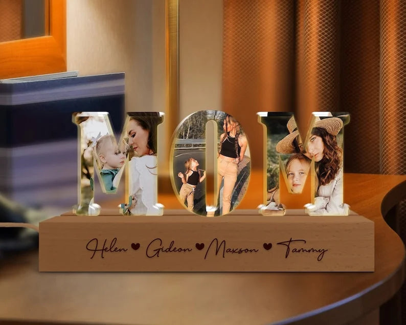 Personalized Photo Night Light, Gift for Mom, 3D Photo Night Lamp, Mom Birthday Gifts (Customized free)