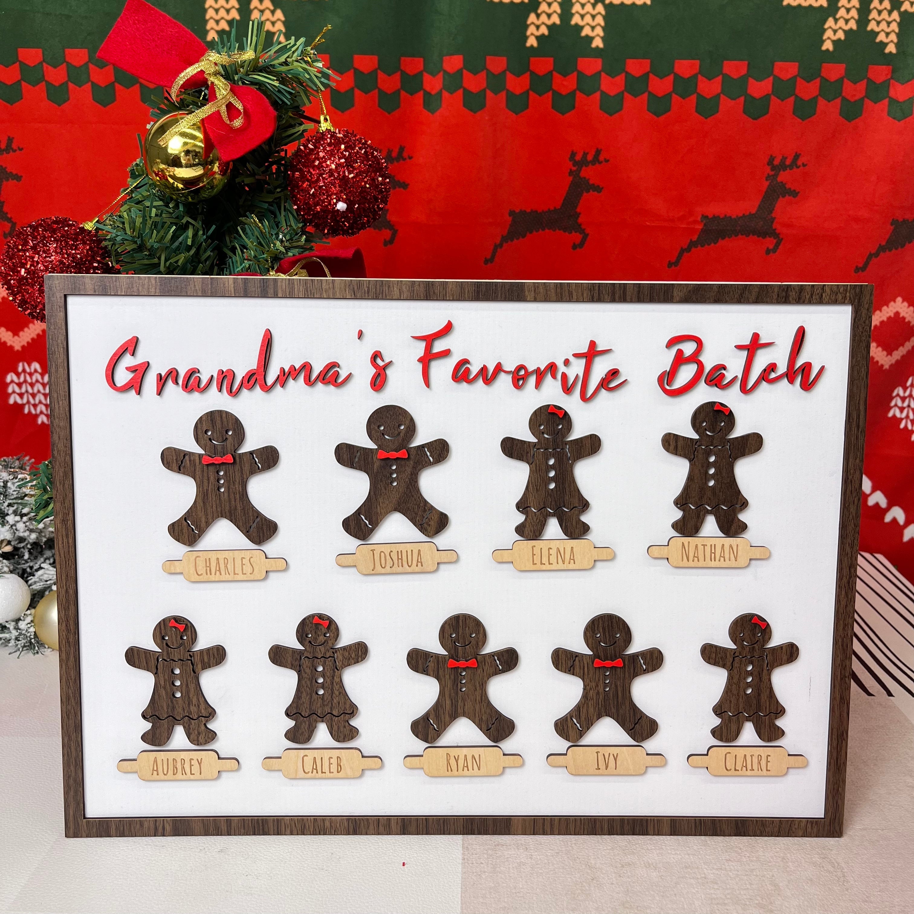 Custom Gingerbread Man Family Name Wooden Frame