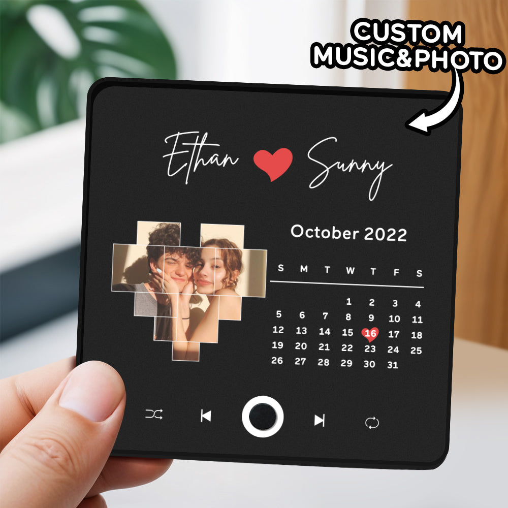 Personalized Custom Photo Music Fridge Magnet Can Play Songs and Adjust Volume, Gifts for Her