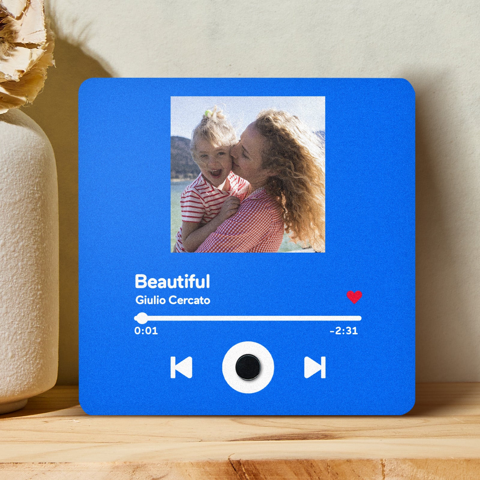 Personalized Custom Photo Music Fridge Magnet Can Play Songs and Adjust Volume, Gifts for Her