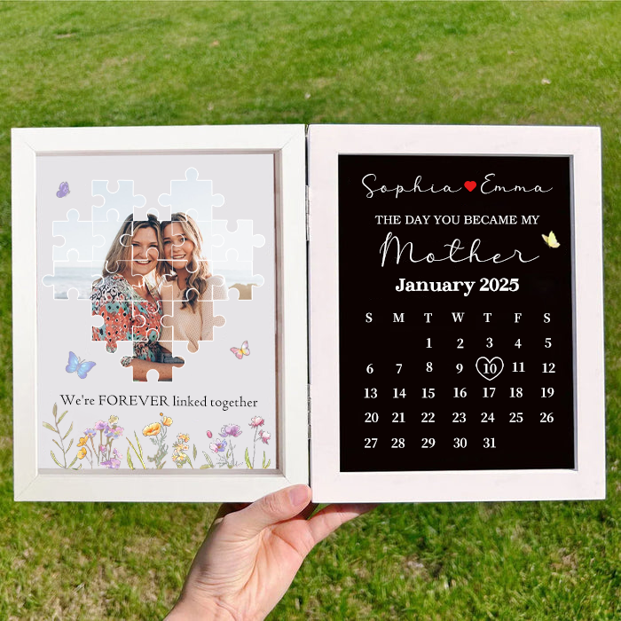 Personalized The Day You Became My Mother Puzzle Photo Frame