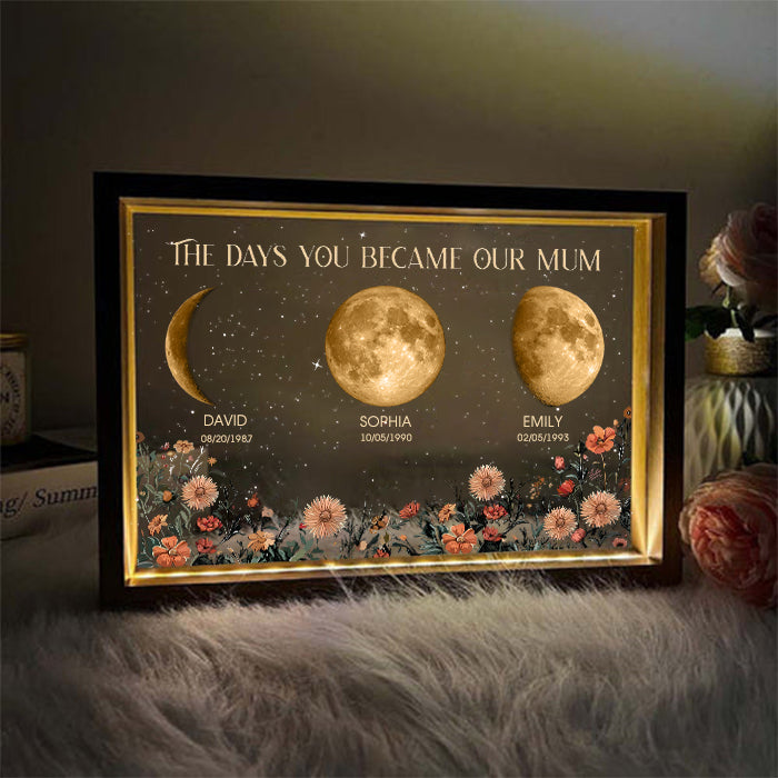 Personalized The Days You Became Our Mum Moon Phase Lightbox⭐️