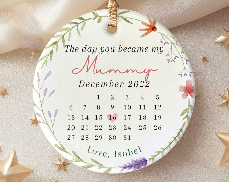 Personalised The Day You Became My Mummy Ceramic Keepsake