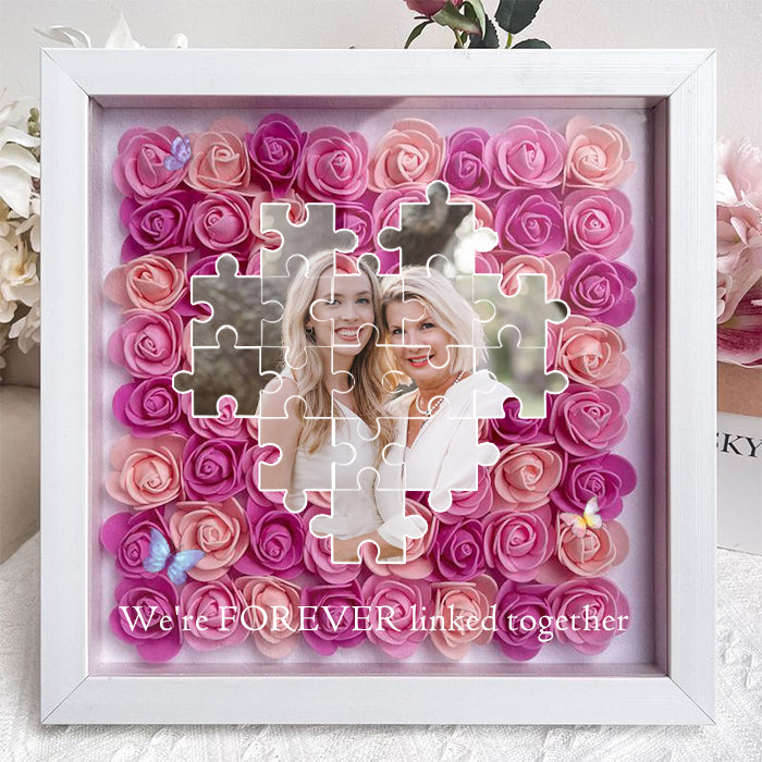 Personalized The Day You Became My Mother Puzzle Photo Flower Shadow Box