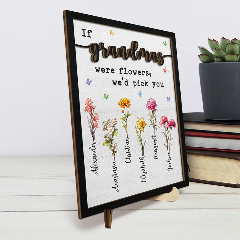 A Mother’s Love Is Like A Flower, It Never Fades Away - Family Personalized Wooden Plaque- Mother's Day Gift (Customized free)