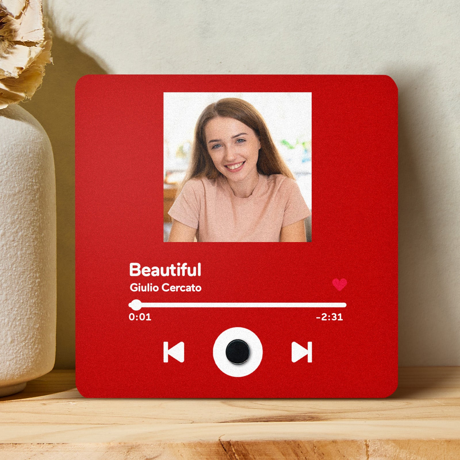 Personalized Custom Photo Music Fridge Magnet Can Play Songs and Adjust Volume, Gifts for Her