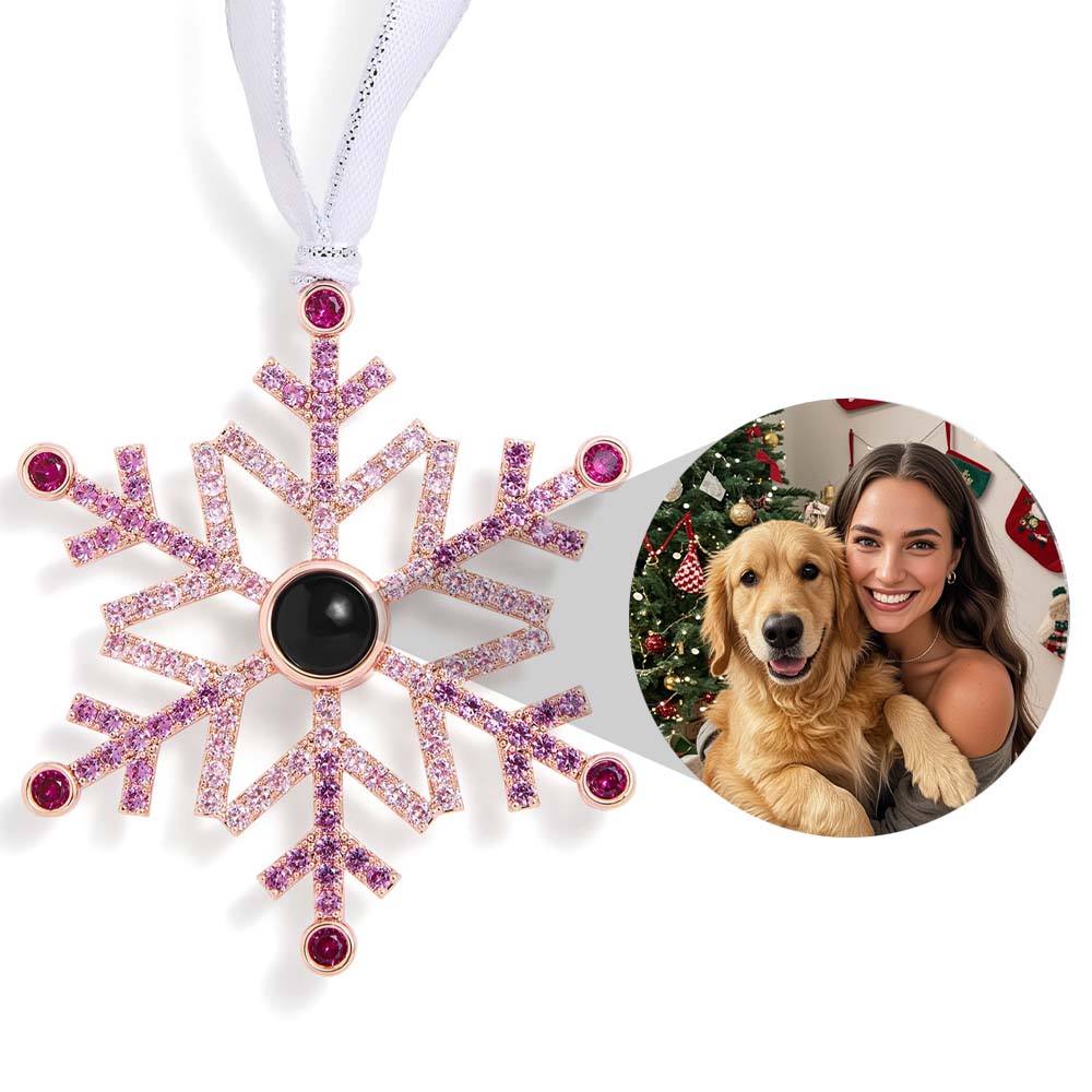 Personalized Pink Snowflake Photo Ornament Christmas Gifts