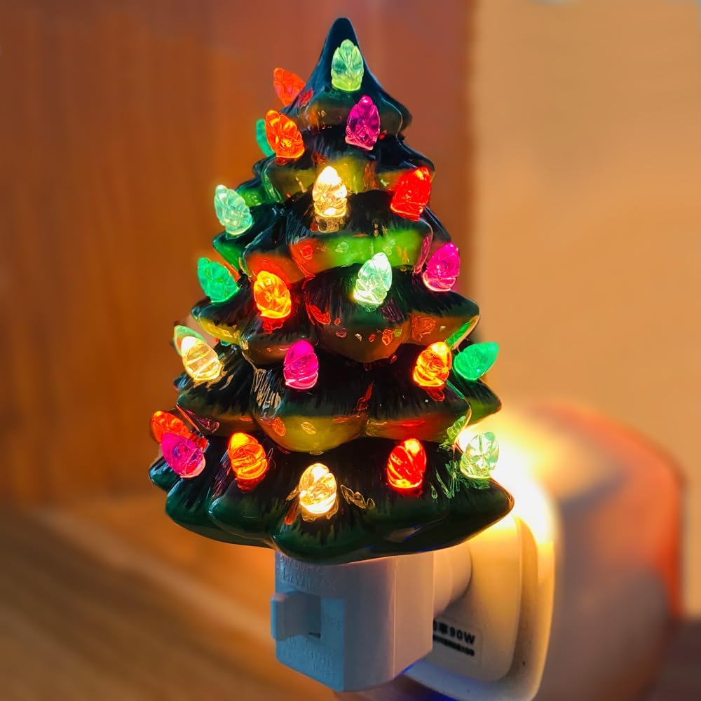 🎅Christmas Hot Sale-🎄Christmas Ceramic Tree Night Light✨